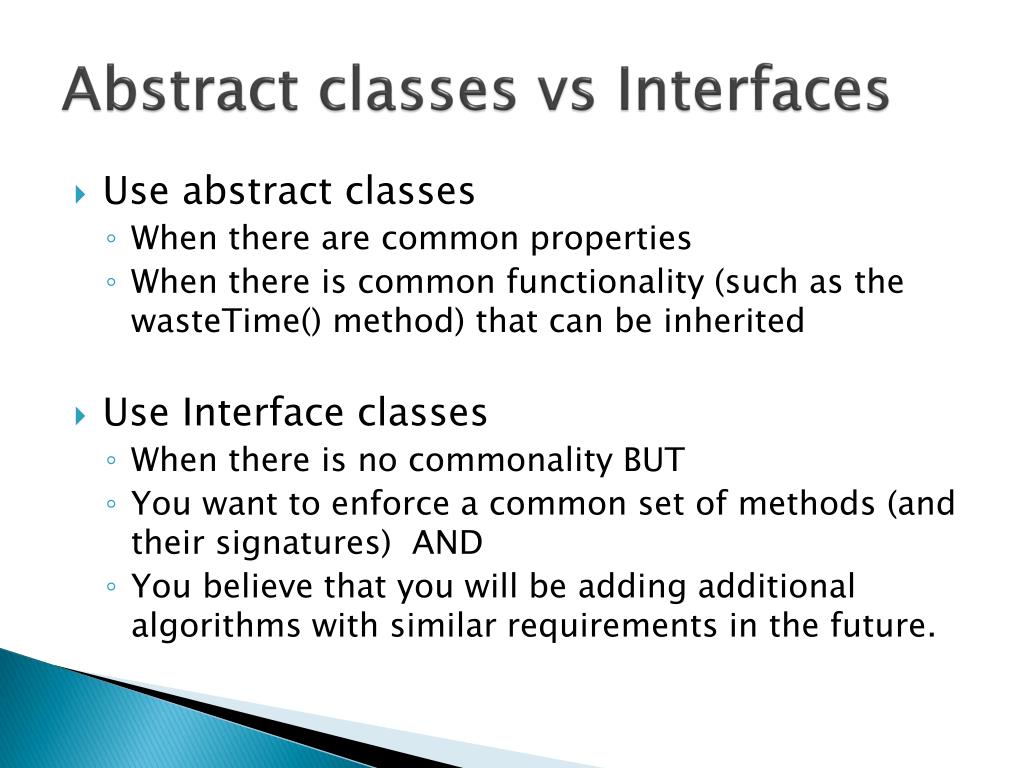 PPT Abstract classes and interfaces PowerPoint Presentation, free