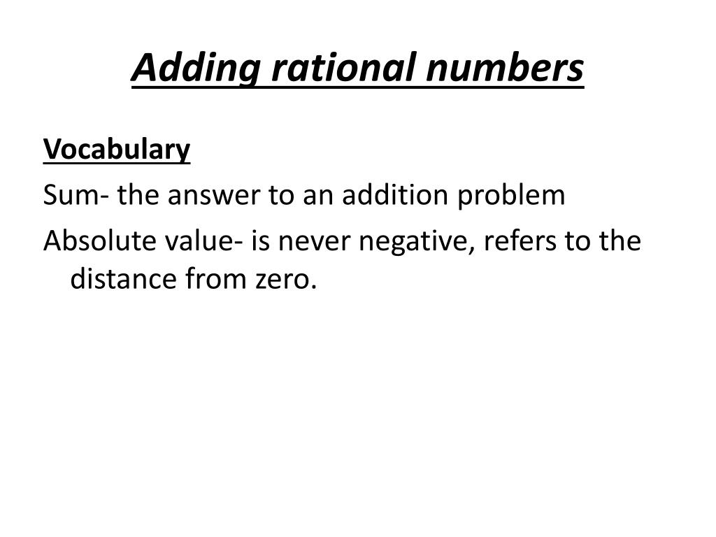 PPT Adding rational numbers PowerPoint Presentation, free download