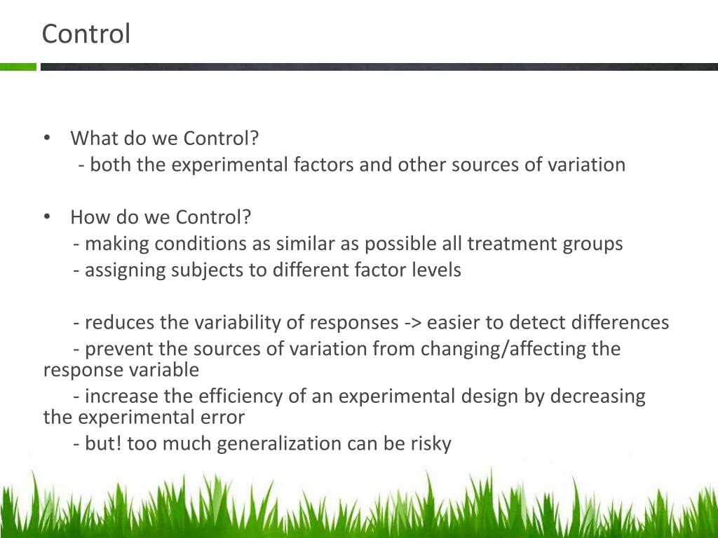 PPT 4 Principles of Experimental Design PowerPoint Presentation, free