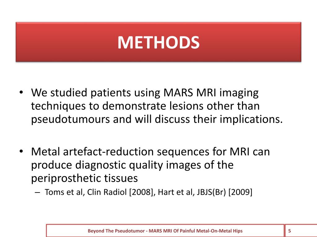 PPT Beyond the Pseudotumor mars mri of painful metalonmetal hips