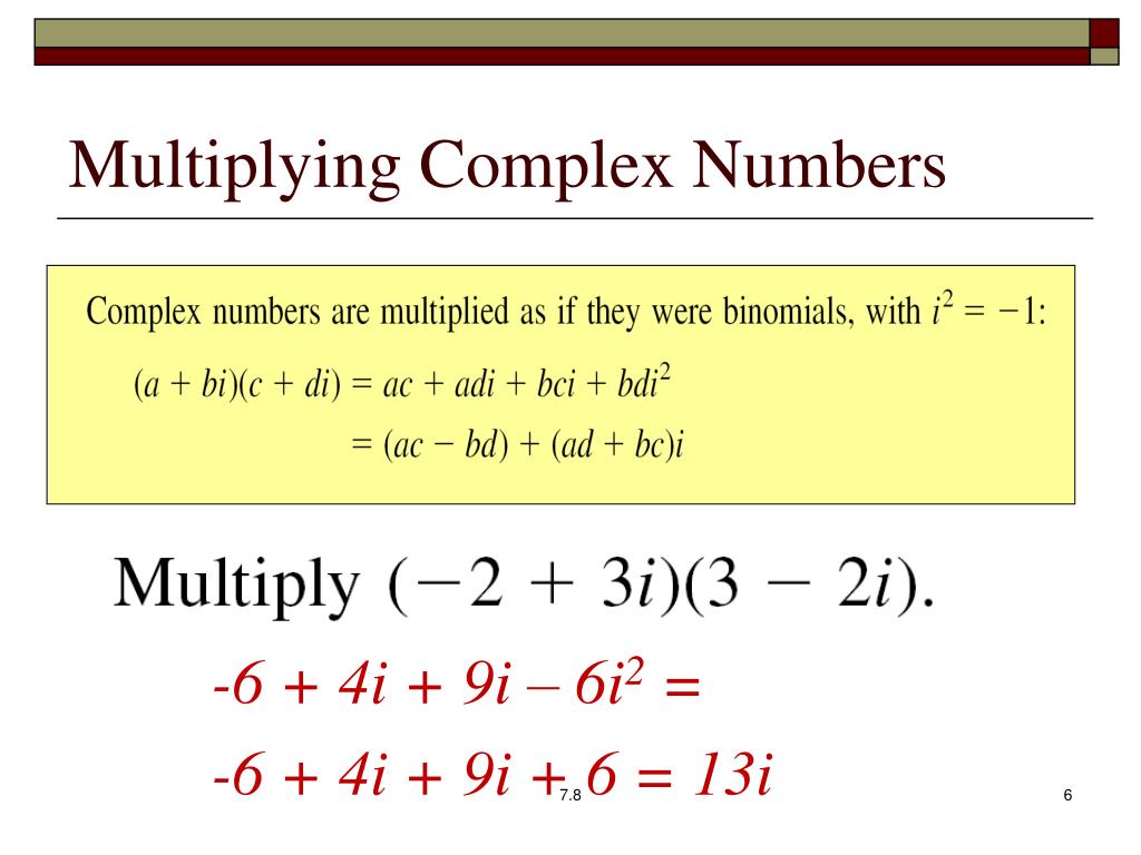 PPT Section 7.8 Complex Numbers PowerPoint Presentation, free