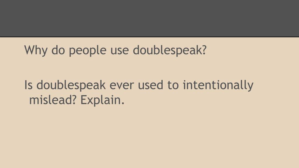 PPT Doublespeak PowerPoint Presentation, free download ID1901829