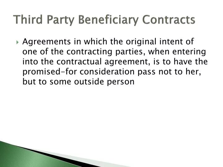 PPT Third Party Beneficiary Contracts PowerPoint Presentation ID