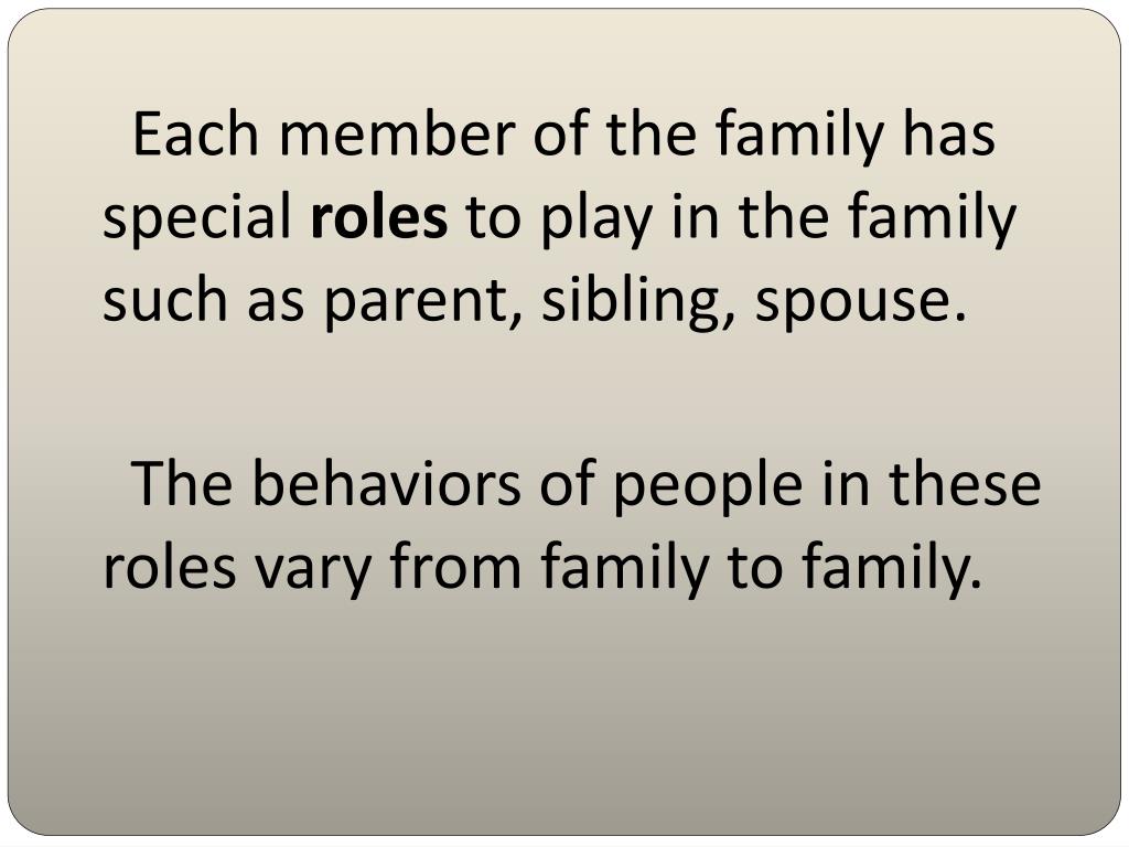 PPT Roles and Functions of the Family PowerPoint Presentation, free