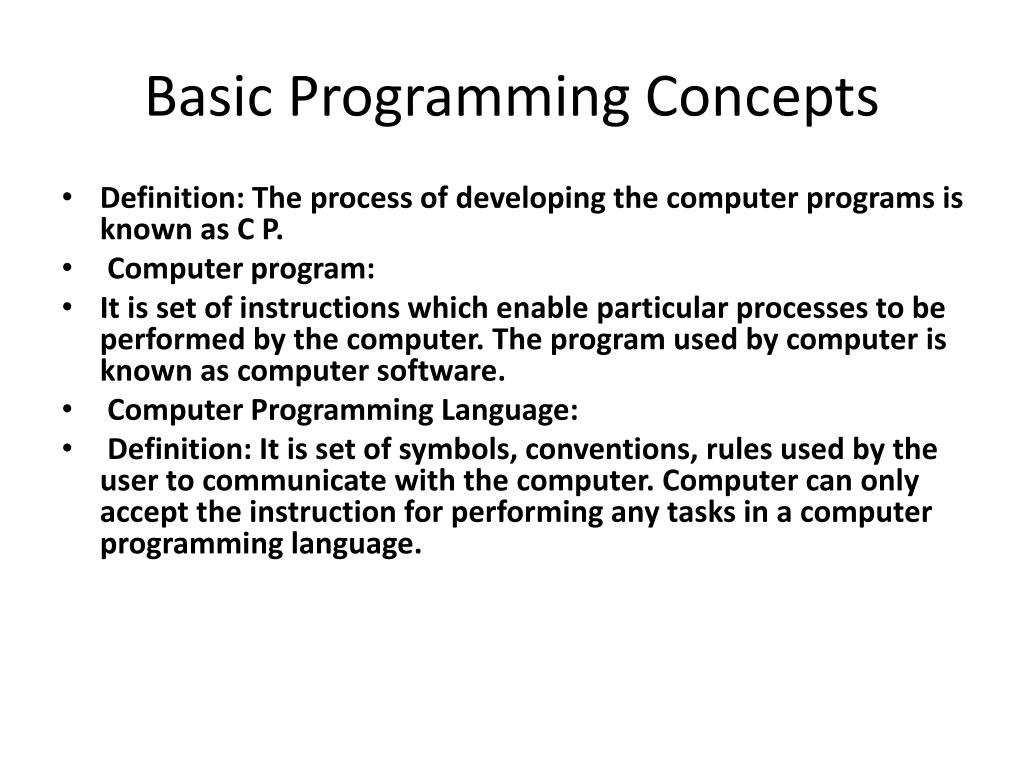 PPT Basic Programming Concepts PowerPoint Presentation, free download