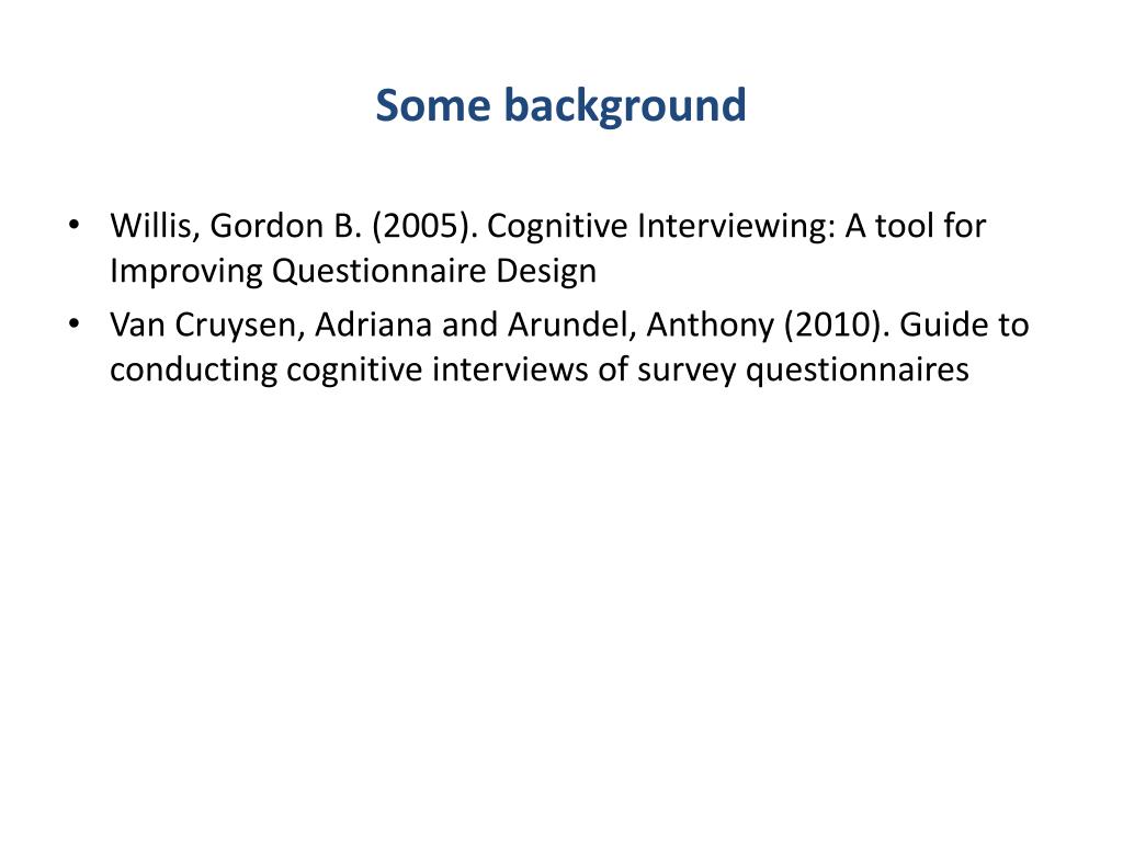 PPT Cognitive testing CIS 2013 Methodological guidelines PowerPoint