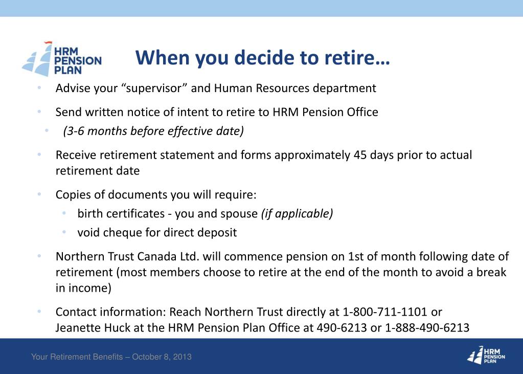 PPT Your Retirement Benefits HRM Retirement Seminar October 8, 2013