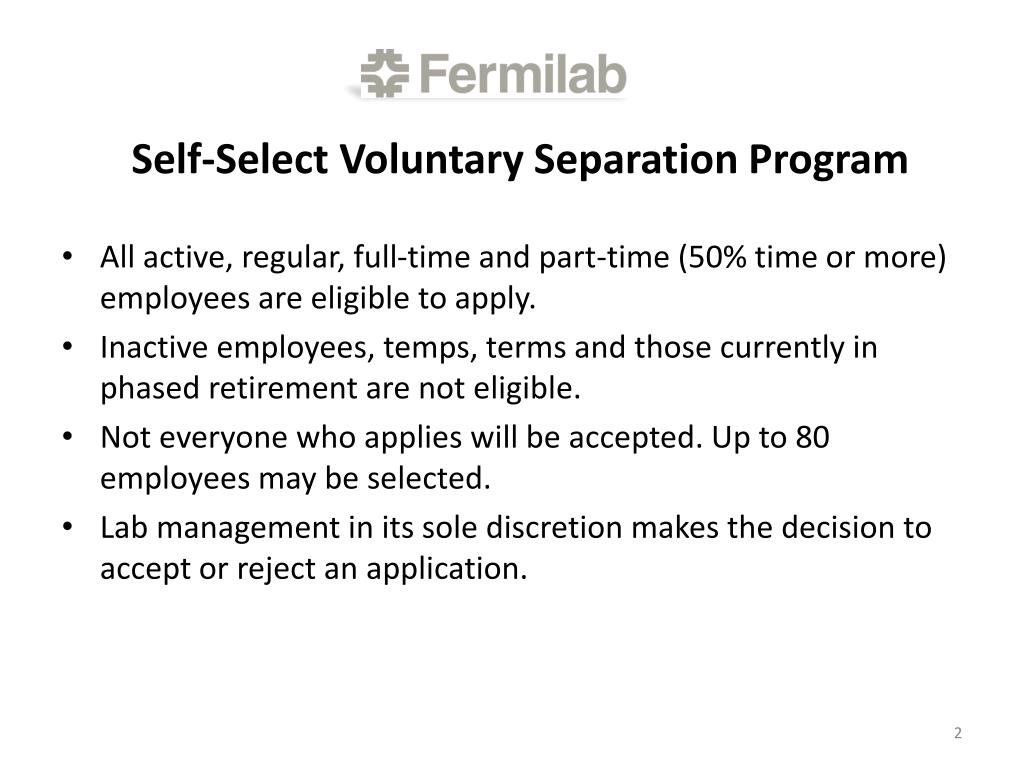 PPT SelfSelect Voluntary Separation Program (SSVSP) PowerPoint
