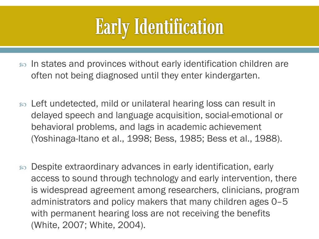 PPT The Need for Early Identification and Intervention for Children