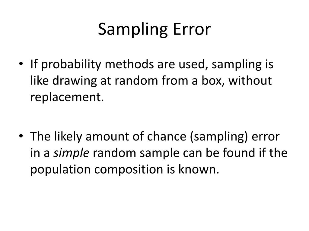 PPT Sampling Error PowerPoint Presentation, free download ID1909081