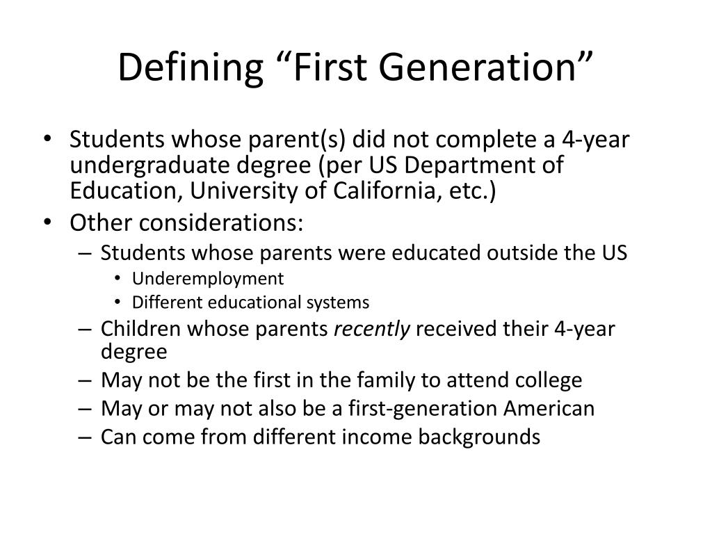 PPT Lessons Learned Working with FirstGeneration Students