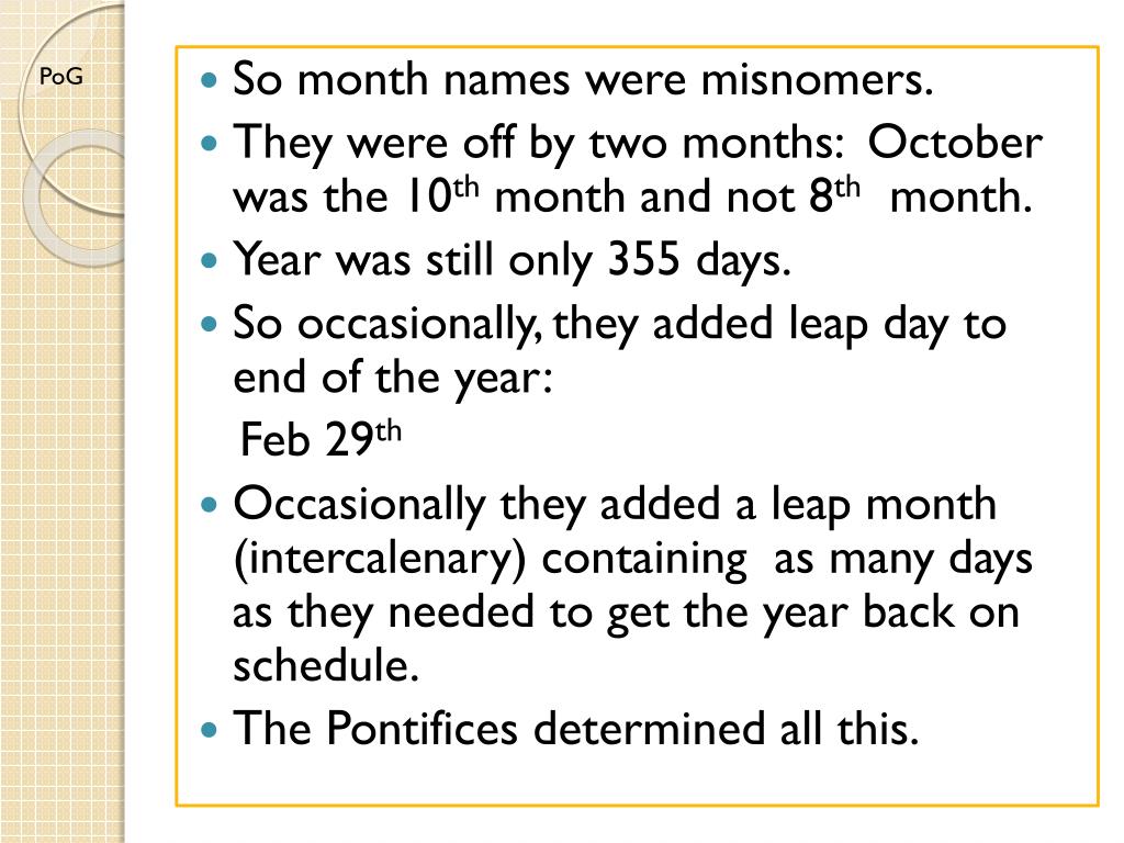 PPT The Roman Calendar PowerPoint Presentation, free download ID