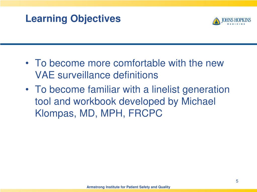 PPT CUSP for VAP EVAP NHSN VAE Surveillance Definition