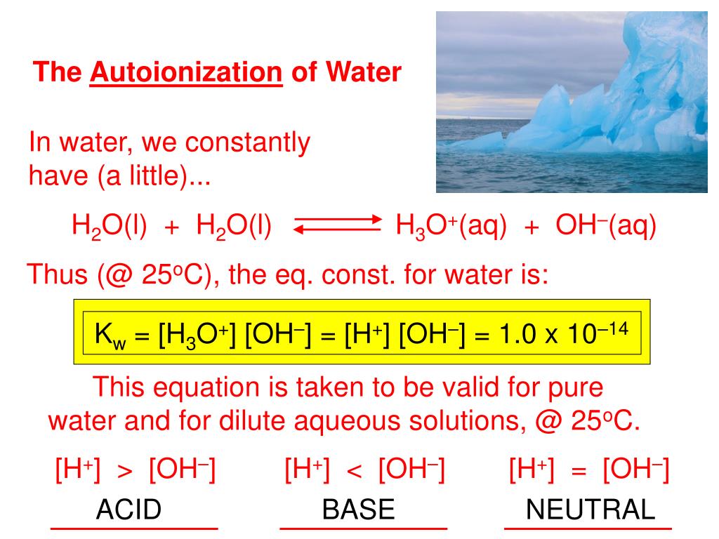 PPT - The Autoionization of Water PowerPoint Presentation, free