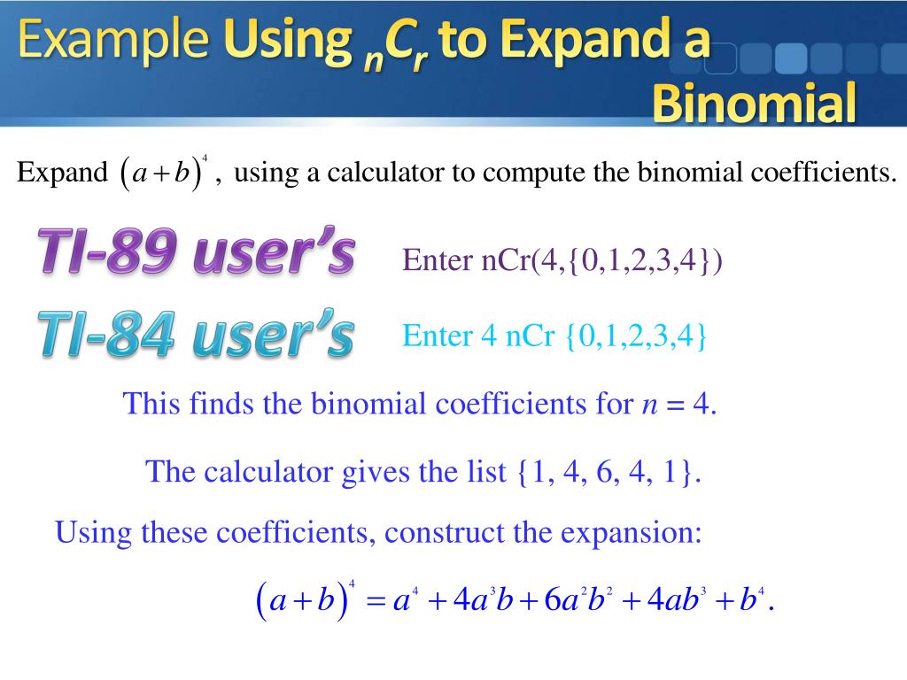 PPT The Binomial Theorem PowerPoint Presentation, free download ID