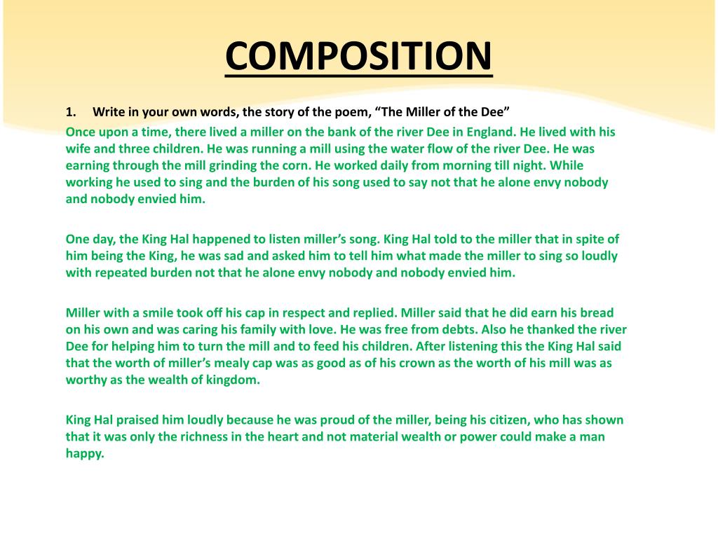PPT Poem 3 The Miller of the Dee PowerPoint Presentation, free
