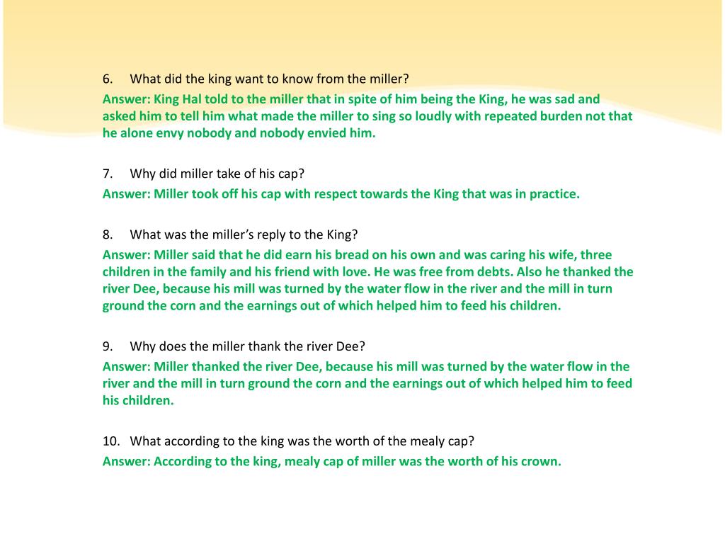 PPT Poem 3 The Miller of the Dee PowerPoint Presentation, free