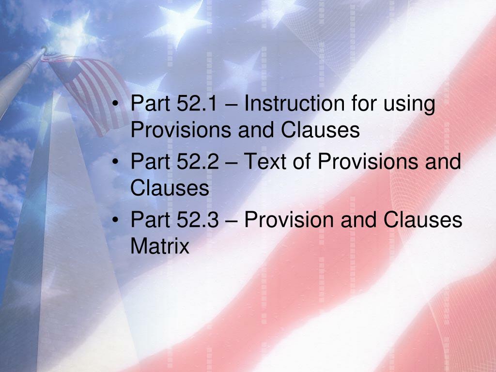 PPT FAR Part 52 PowerPoint Presentation, free download ID1919586