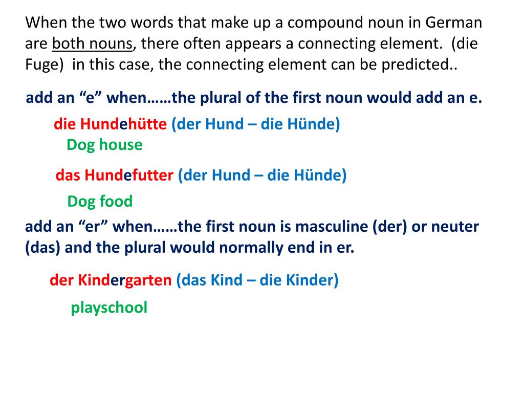 PPT Die Komposita Compound Nouns in German PowerPoint Presentation