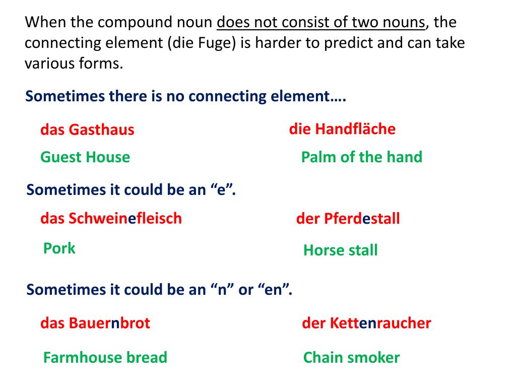 PPT Die Komposita Compound Nouns in German PowerPoint Presentation