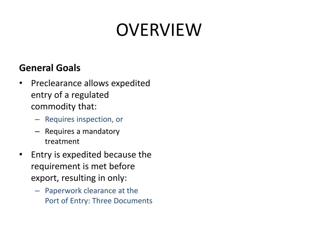PPT USDA PRECLEARANCE PowerPoint Presentation, free download ID1920739