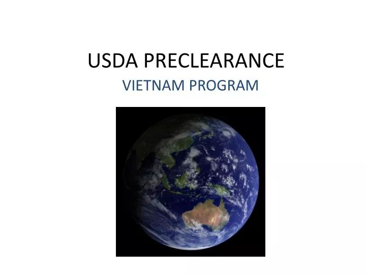 PPT USDA PRECLEARANCE PowerPoint Presentation, free download ID1920739