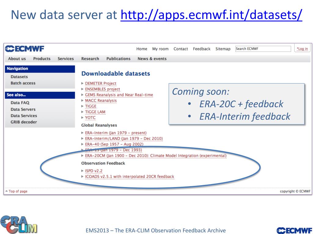 PPT The ERACLIM Observation Feedback Archive PowerPoint Presentation