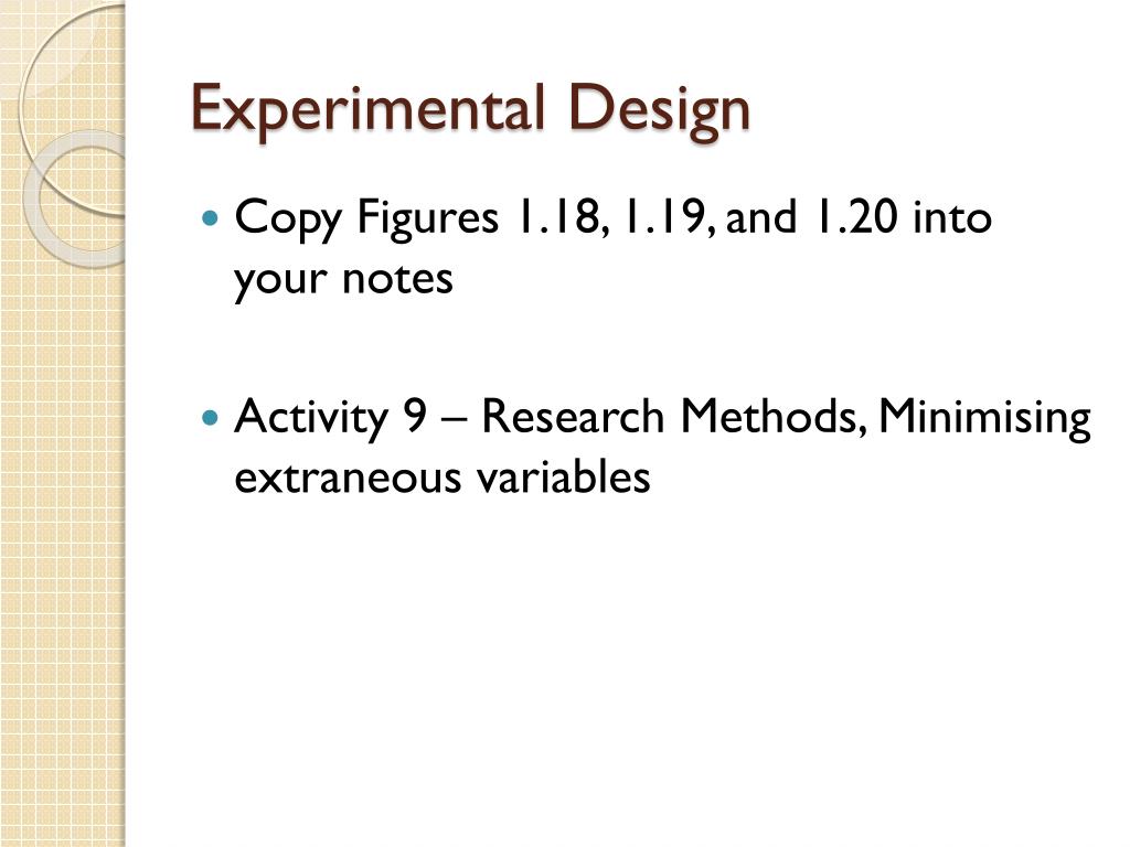 PPT Methods to Control Extraneous Variables PowerPoint Presentation
