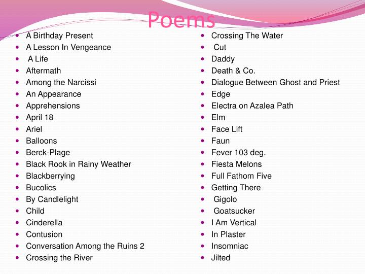 PPT Sylvia Plath PowerPoint Presentation ID1924116