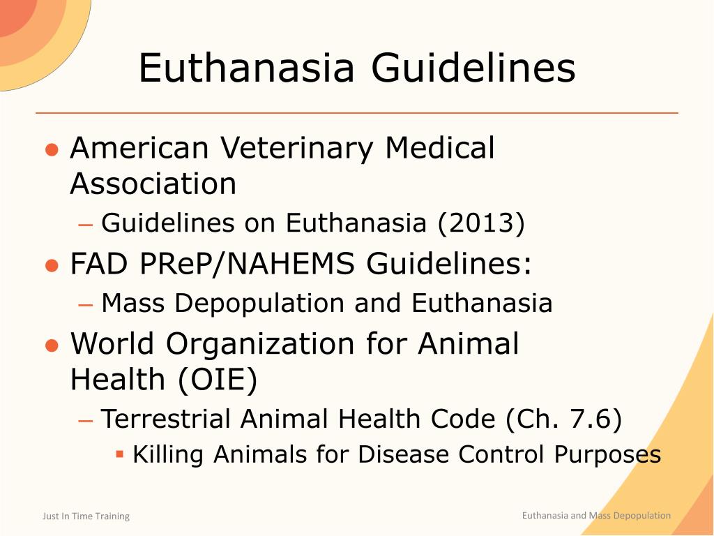 PPT Euthanasia and Mass Depopulation During Animal Health Emergencies
