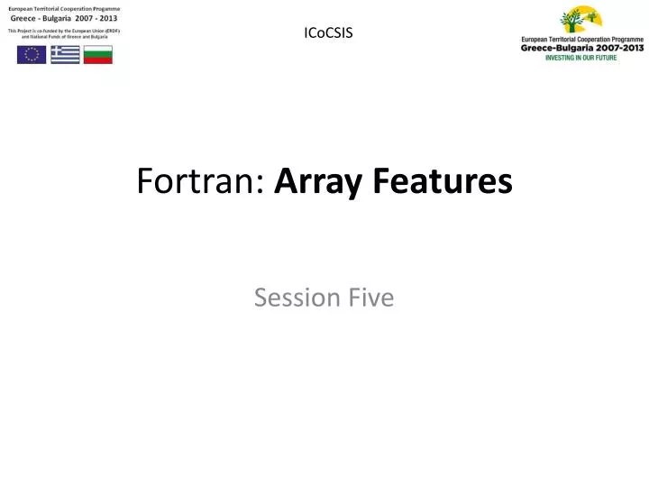 PPT Fortran Array Features PowerPoint Presentation, free download