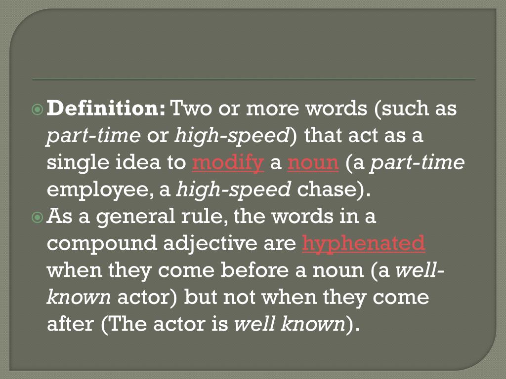 PPT Compound Adjectives PowerPoint Presentation ID1928492