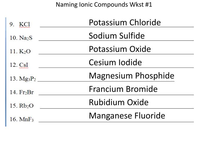 PPT Naming Ionic Compounds Wkst 1 PowerPoint Presentation ID1932060