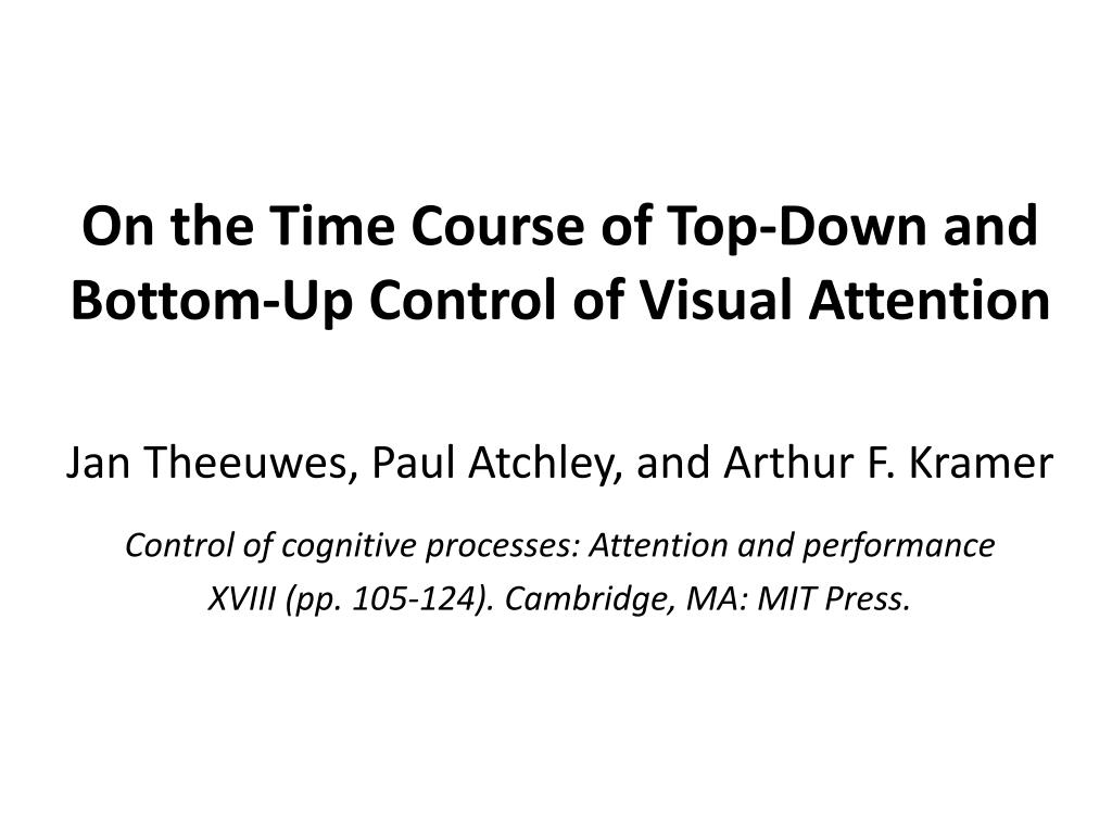 PPT On the Time Course of TopDown and BottomUp Control of Visual