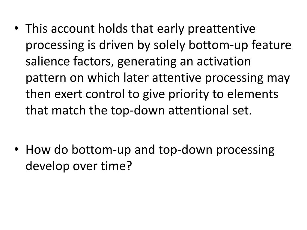 PPT On the Time Course of TopDown and BottomUp Control of Visual