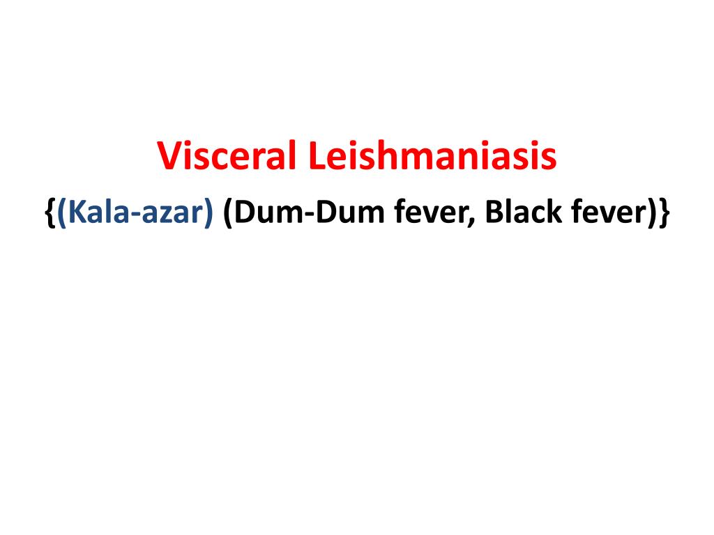 PPT Visceral Leishmaniasis { (Kala azar ) (DumDum fever, Black