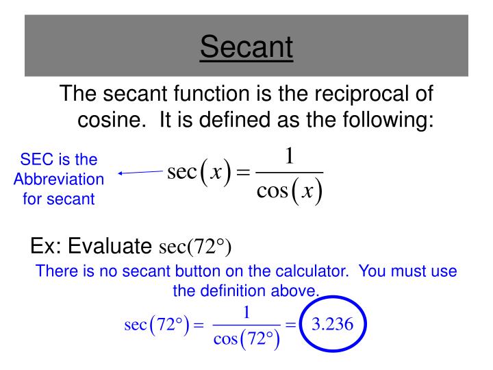 PPT Reciprocal Trigonometric Functions PowerPoint Presentation ID