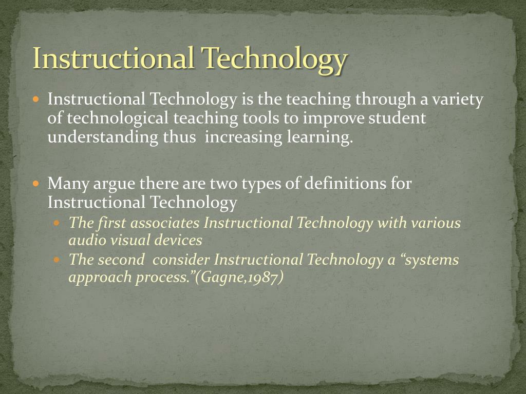 PPT Educational Technology vs. Instructional Technology PowerPoint