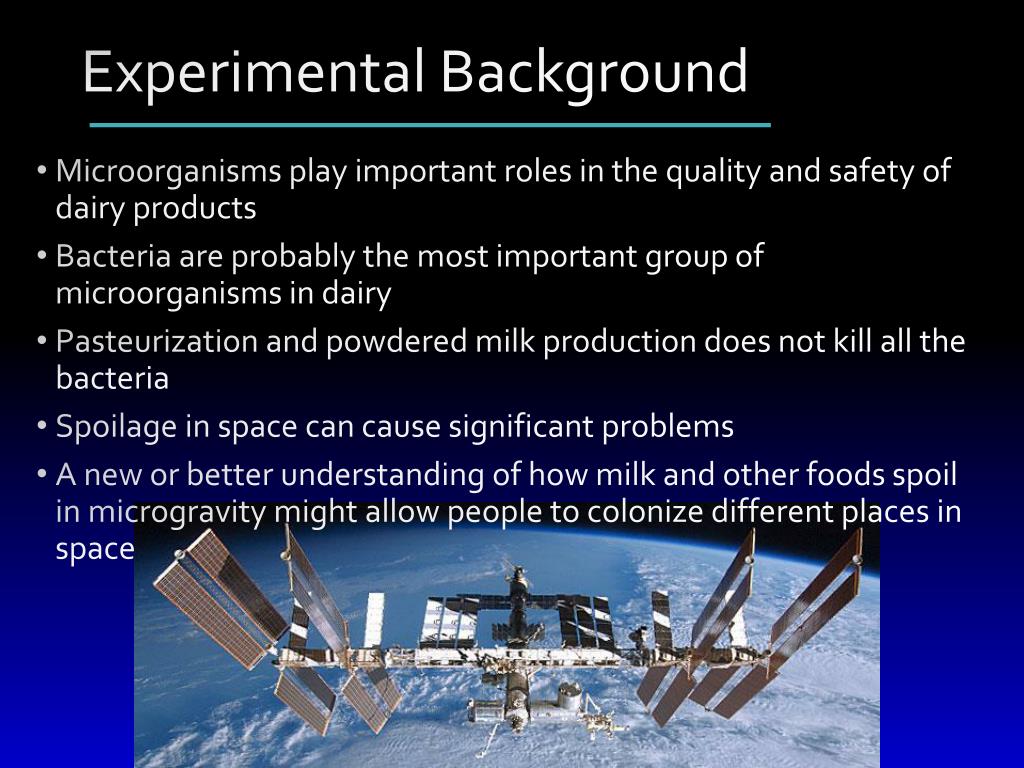 PPT Does Bacteria Growth in Milk Happen Differently in Microgravity