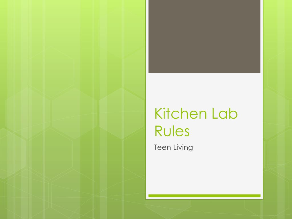 PPT Kitchen Lab Rules PowerPoint Presentation, free download ID1947311