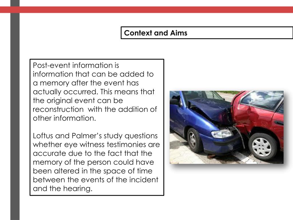 PPT Loftus And Palmer The Reconstruction of Automobile Destruction