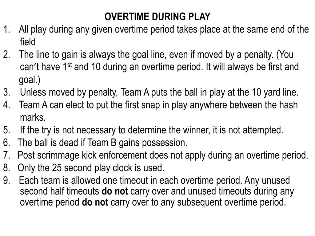 PPT OVERTIME PRIOR TO PLAY PowerPoint Presentation, free download