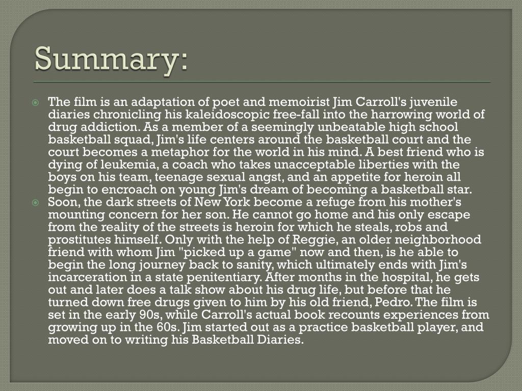 PPT The Basketball Diaries PowerPoint Presentation, free download
