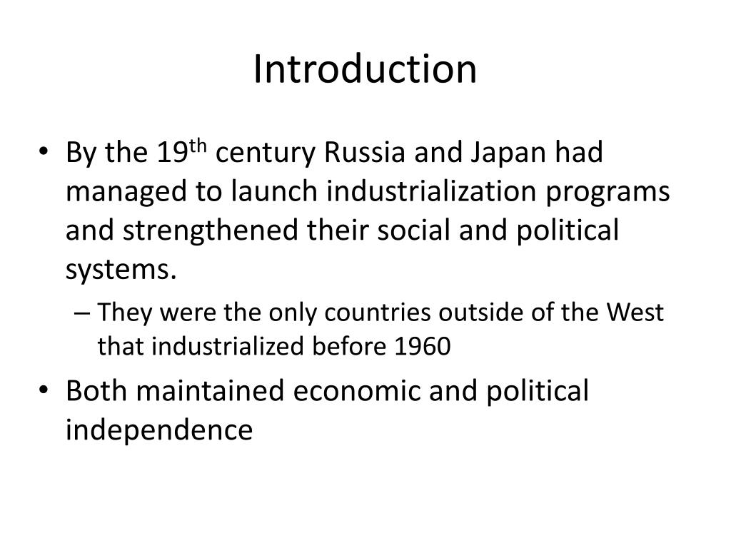 PPT - Russia and Japan: Industrialization Outside of the West