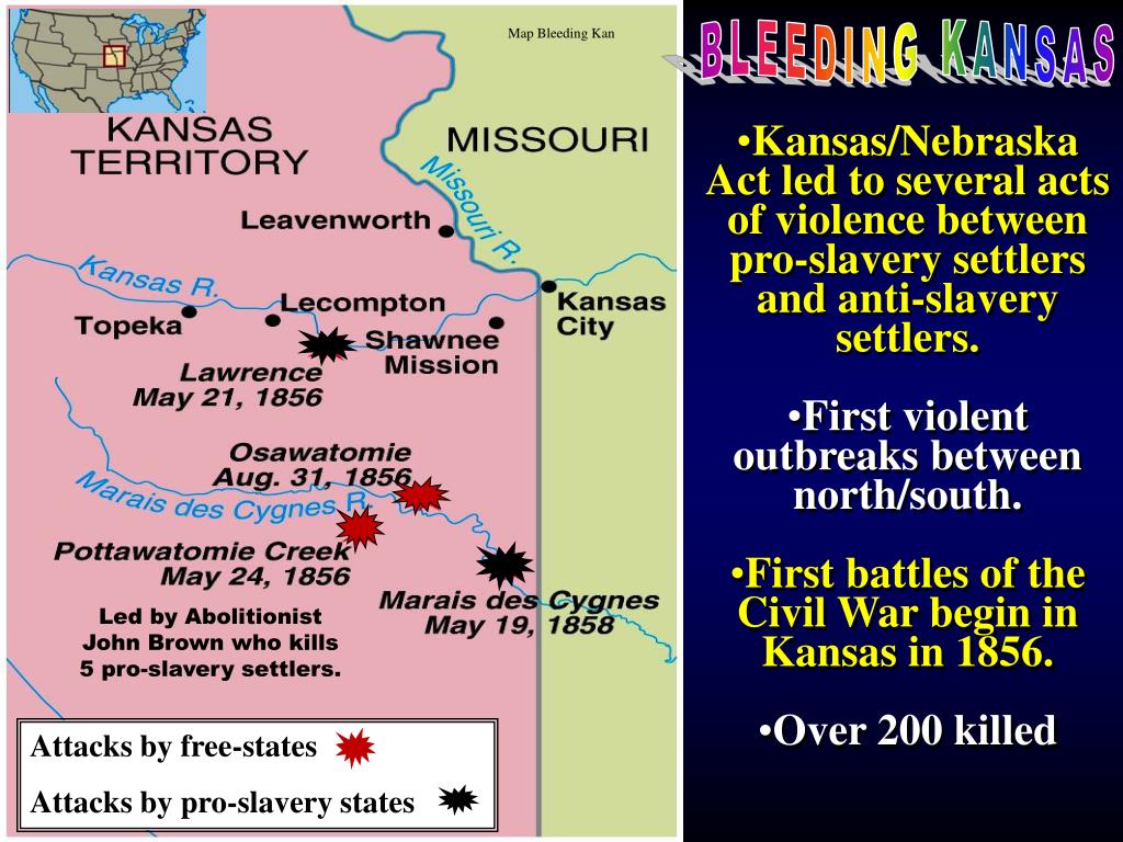 Bleeding Kansas Map In 1865 PPT Wilmot Provisio Compromise of 1850 Free Soil Party Fugitive Slave