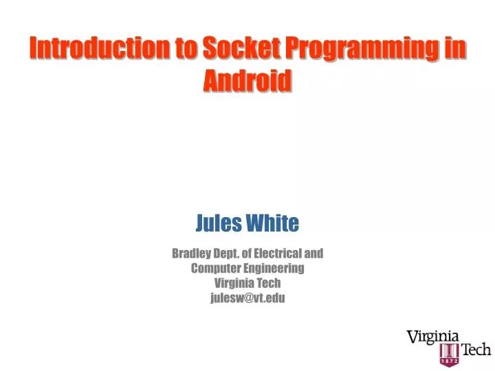 PPT Introduction to Socket Programming in Android PowerPoint