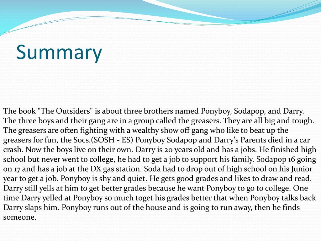 PPT The Outsiders by S.E. Hinton PowerPoint Presentation, free