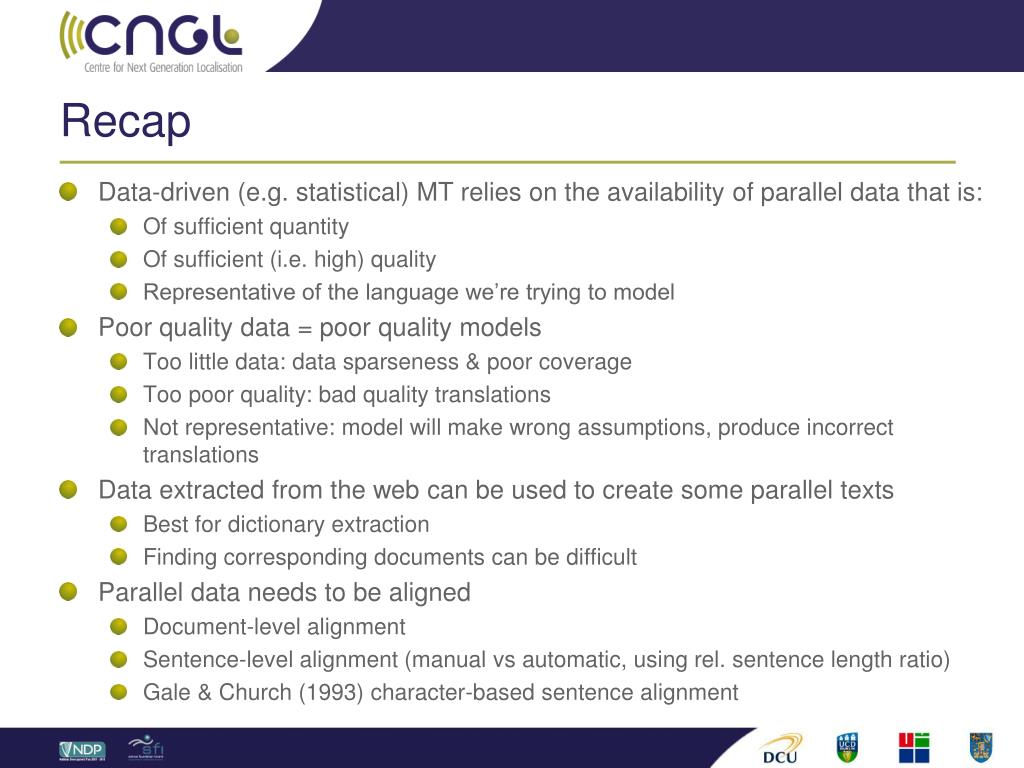 PPT Parallel Data & Sentence Alignment PowerPoint Presentation ID