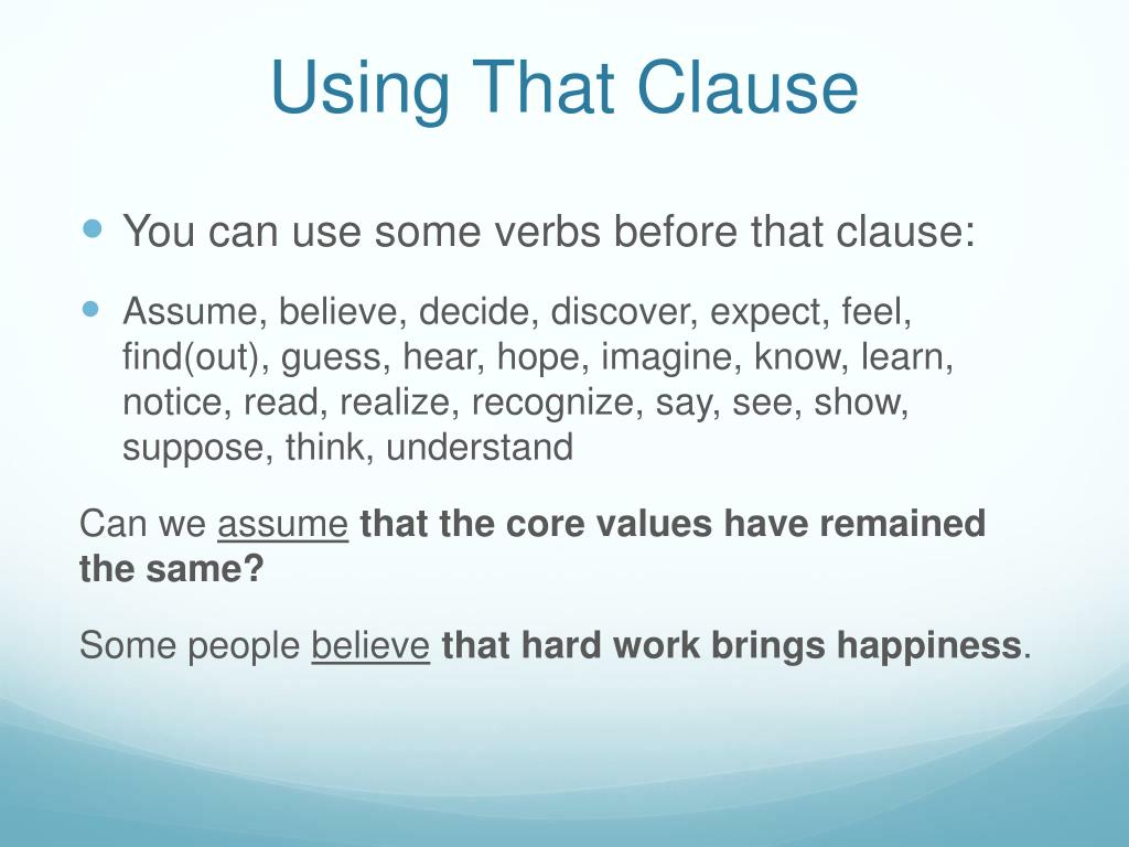 PPT THAT CLAUSES PowerPoint Presentation, free download ID1967909