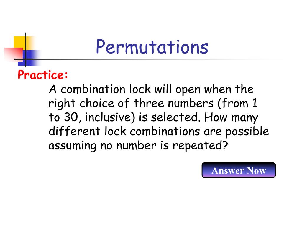 PPT Permutations and Combinations PowerPoint Presentation, free